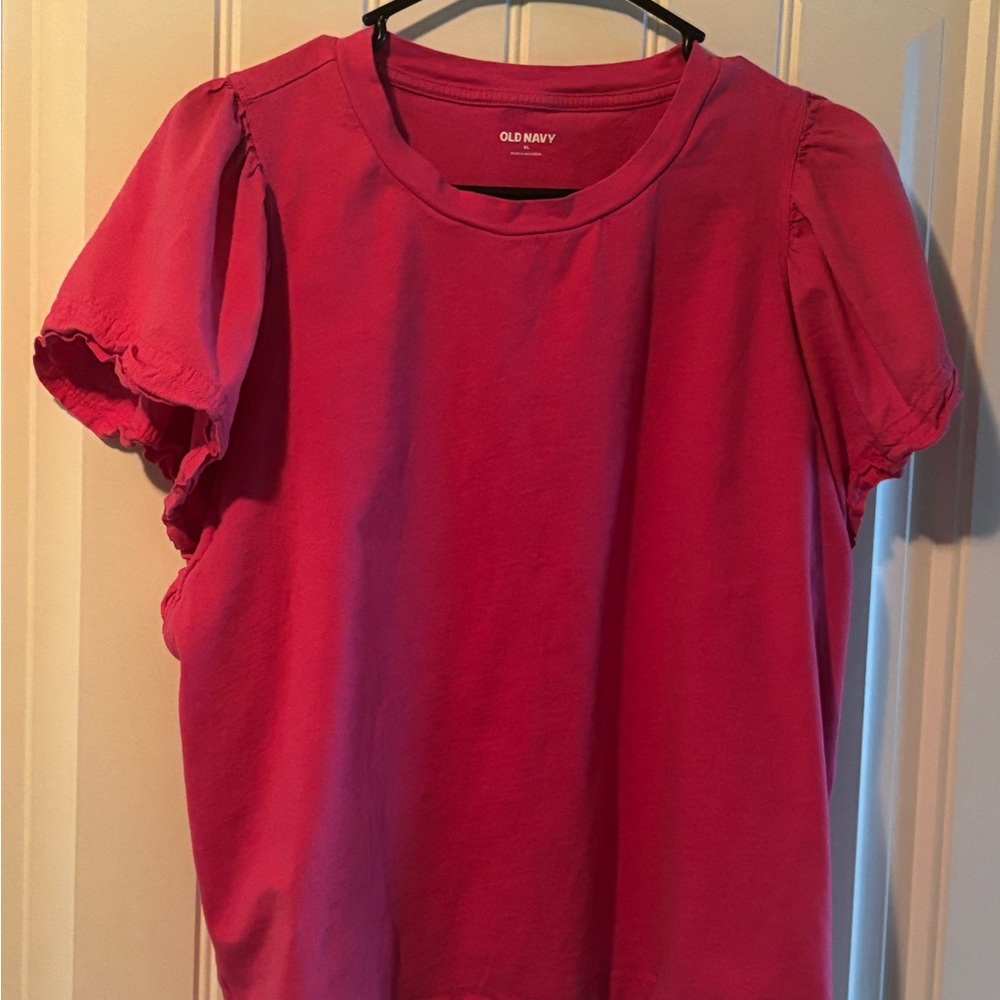 Old Navy Pink Flutter Sleeve T-Shirt